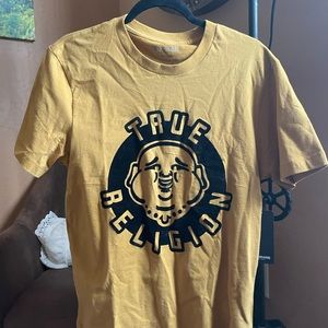 NEW Men’s True Religion T-Shirt, Gold Buddha Face